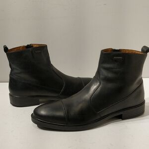 Geox Black Leather Ankle Boots Classic Design